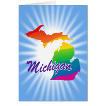 Rainbow State Of Michigan Card