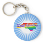 Rainbow State Of North Carolina Key Chain