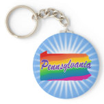 Rainbow State Of Pennsylvania Keychain