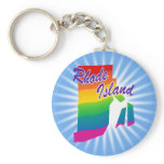 Rainbow State Of Rhode Island Keychain