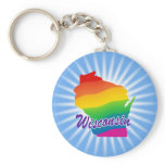 Rainbow State Of Wisconsin Key Chains