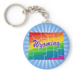 Rainbow State Of Wyoming Key Chains