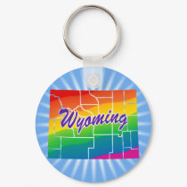 Rainbow State Of Wyoming keychains by rainbowthree Rainbow State Of Wyoming keychains