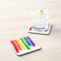 RAINBOW STREAKS -.png Drink Coasters