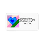 Rainbow Stripe Candy Heart Personalized Address Label