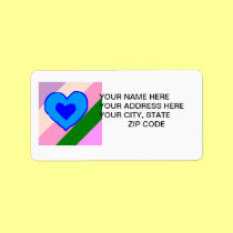 Rainbow Stripe Candy Heart labels