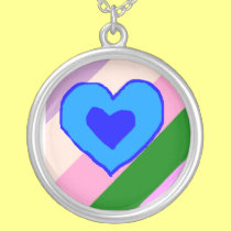 Rainbow Stripe Candy Heart necklaces
