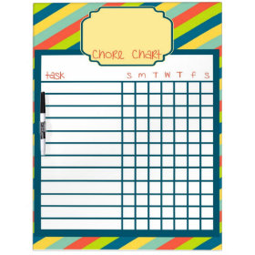 Rainbow Stripe Chore Chart Dry Erase Whiteboard