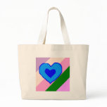 rainbow stripe heart hlp tote bag