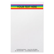 rainbow striped stationery