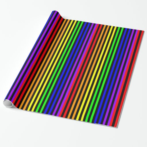 Rainbow Striped Wrapping Paper | Zazzle
