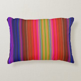 Rainbow Stripes Accent Pillow