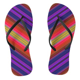 Rainbow Stripes Flip Flops