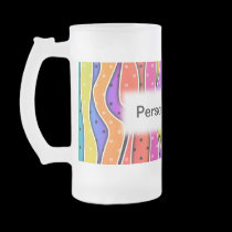 RAINBOW STRIPES FROSTED STEIN or MUG mugs