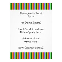 Rainbow Stripes. Fun Multi-color Pattern. Custom Invites