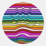 Rainbow Stripes Hand Round Sticker