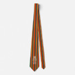 Rainbow Stripes Keep Calm And Your Text Customize Tie