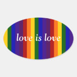 Rainbow Stripes Oval Sticker