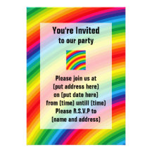 Rainbow Stripes Pattern Custom Announcements