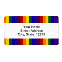 Rainbow Stripes shipping label