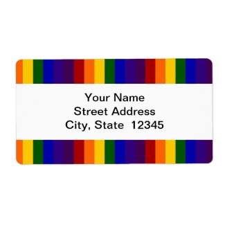 Rainbow Stripes shipping label