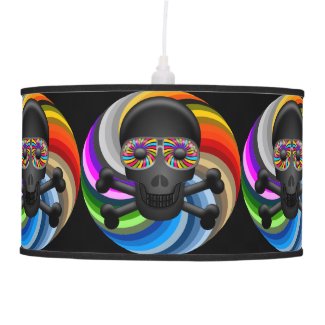 Rainbow Sugar Skull Hanging Pendant Lamp