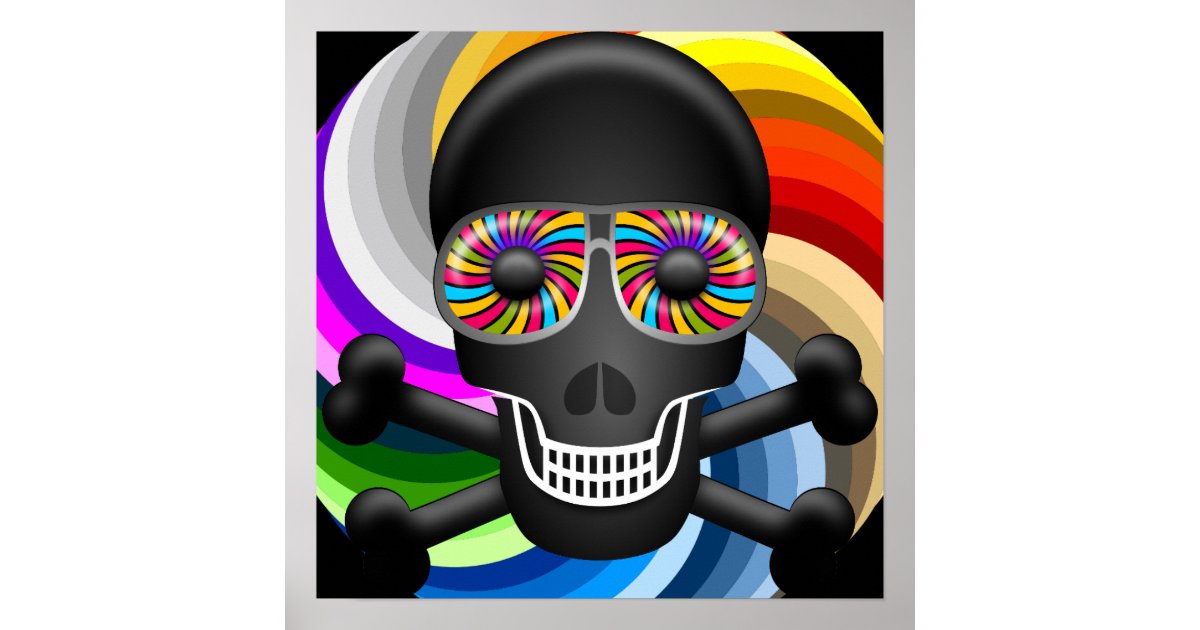 Rainbow Sugar Skull Poster Zazzle