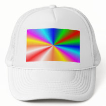 Rainbow "sunburst" background trucker hat