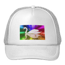 Rainbow Swan Mesh Hat
