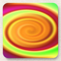 Rainbow Swirl Abstract Pattern Drink Coaster