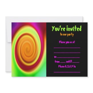 Rainbow Swirl Abstract Pattern Party Invitation invitation