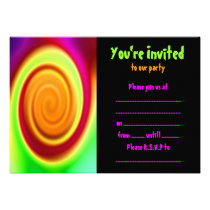 Rainbow Swirl Abstract Pattern Party Invitation