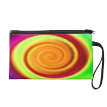 Rainbow Swirl Abstract Pattern Wristlet Purses