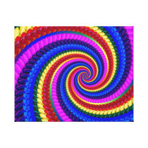Rainbow Swirl Fractal Pattern Gallery Wrapped Canvas