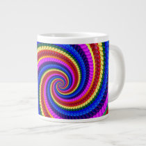 Rainbow Swirl Fractal Pattern Extra Large Mugs