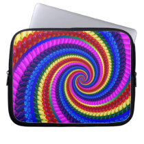 Rainbow Swirl Fractal Pattern Laptop Sleeves