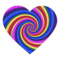Rainbow Swirl Fractal Pattern Sticker