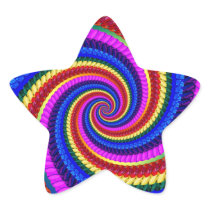 Rainbow Swirl Fractal Pattern Sticker