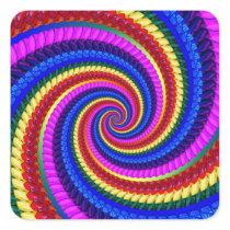 Rainbow Swirl Fractal Pattern Stickers