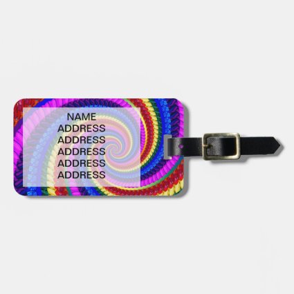 Rainbow Swirl Fractal Pattern Tag For Bags