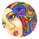 Rainbow Swirl Girls Pretty Rainbow Sticker Sheet by sunkitty7 Rainbow Swirl Girls Pretty Rainbow Sticker Sheet