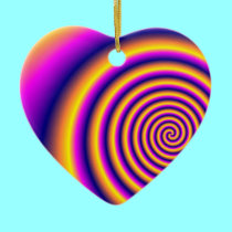 Rainbow Swirl - Heart-shaped ornament