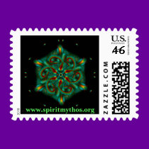 Rainbow Swirl Mandala postage