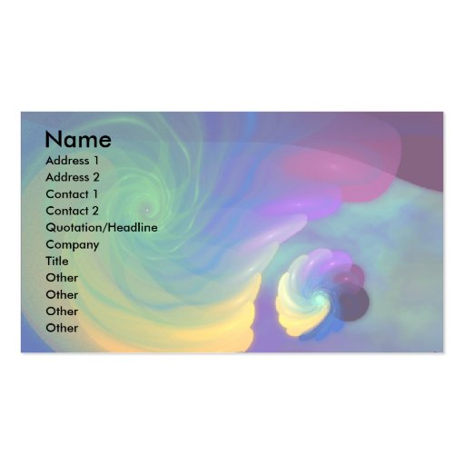 Rainbow Swirl Standard Card Business Card Templates (front side)