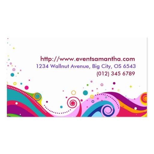 Rainbow Swirls Business Card (back side)