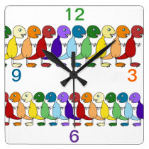 Rainbow T-Rex Conga Clock! wall clocks