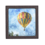 Rainbow Takeoff: Hot Air Balloon in Flight Premium Trinket Boxes