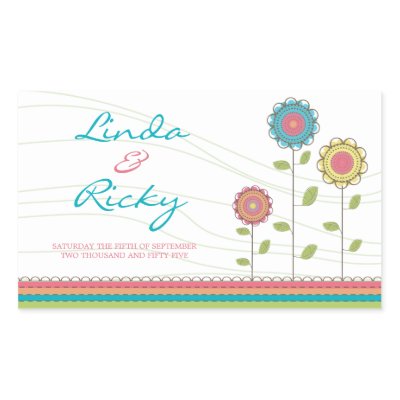 Rainbow Tall Flowers Wedding Sticker Seal by PipPipHoorayWedding