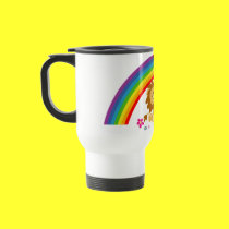 Regenbogen-Tango-Netter Karikatur-Löwe-Pendler-Bec tassen