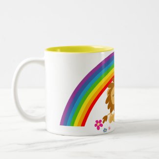 Rainbow Tango-Cute Cartoon Lions Mug mug